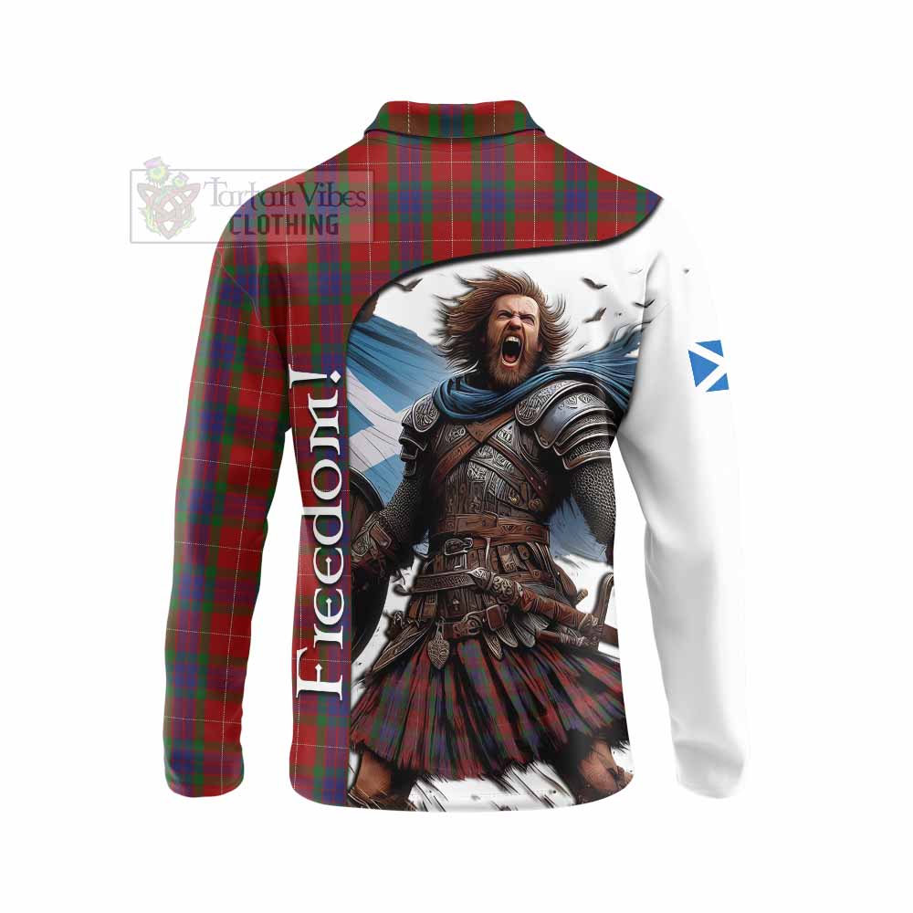 Tartan Vibes Clothing Fraser Crest Tartan Long Sleeve Polo Shirt Inspired by the Freedom of Scottish Warrior