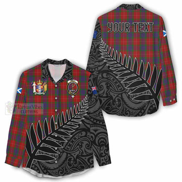 Fraser Crest Tartan Women's Casual Shirt with New Zealand Silver Fern Half Style