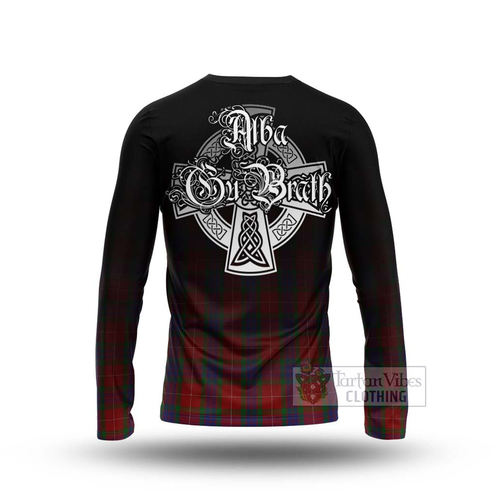 Tartan Vibes Clothing Fraser Tartan Long Sleeve T-Shirt Featuring Alba Gu Brath Family Crest Celtic Inspired