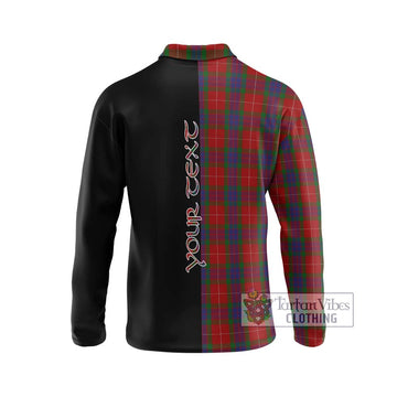Fraser Tartan Long Sleeve Polo Shirt with Family Crest and Half Of Me Style - Tartan Vibes Clothing