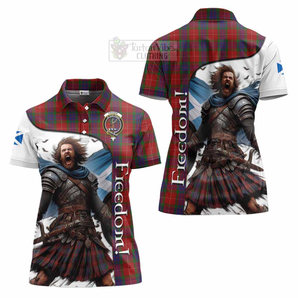 Tartan Vibes Clothing Fraser Crest Tartan Women's Polo Shirt Inspired by the Freedom of Scottish Warrior