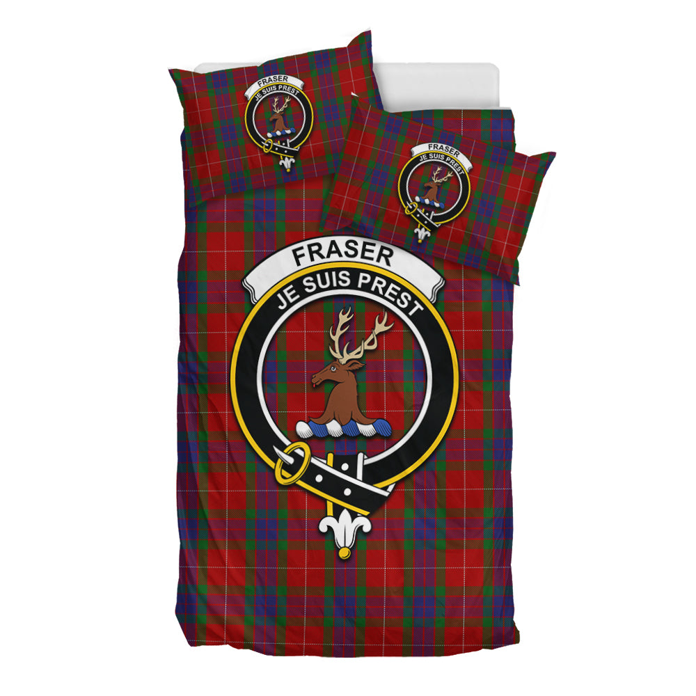 Fraser Tartan Bedding Set with Family Crest - Tartan Vibes Clothing