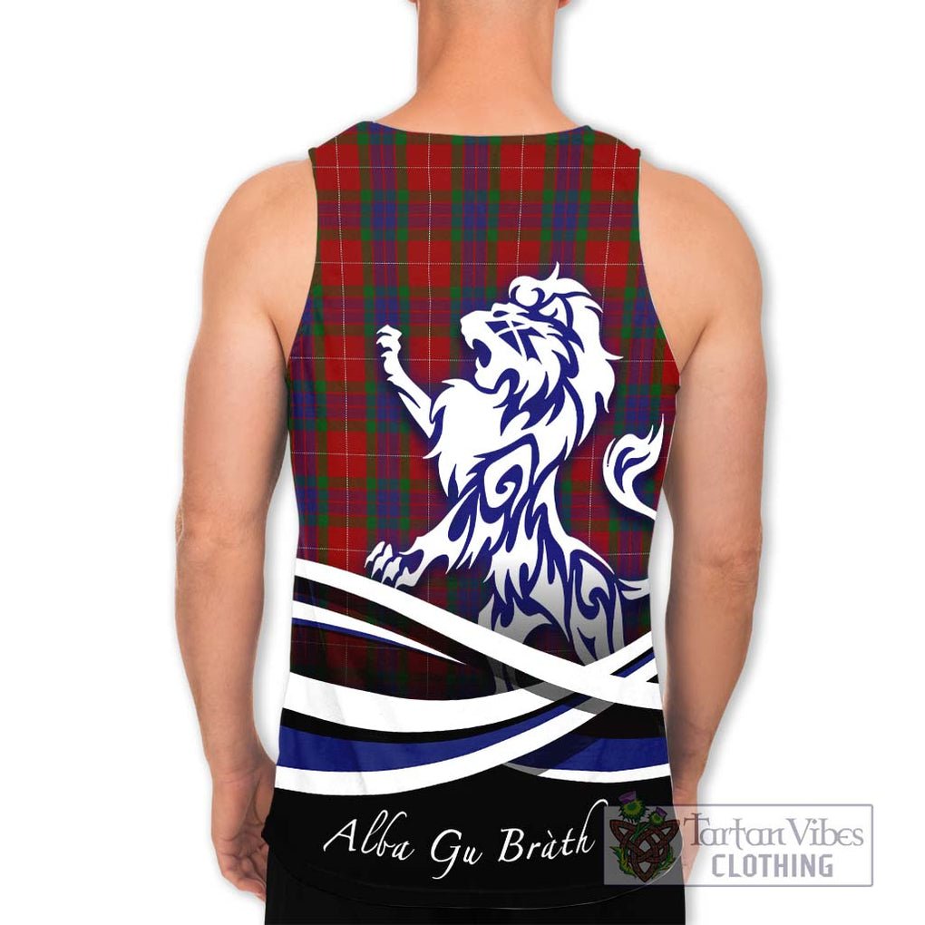 Fraser Tartan Men's Tank Top with Alba Gu Brath Regal Lion Emblem - Tartanvibesclothing Shop