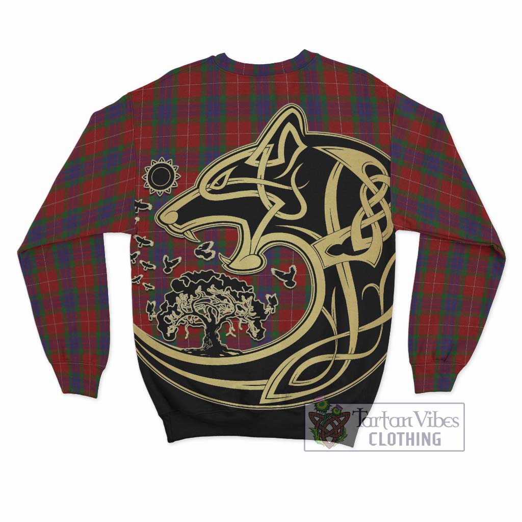 Fraser Tartan Sweatshirt with Family Crest Celtic Wolf Style - Tartan Vibes Clothing