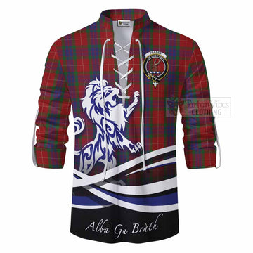 Fraser Tartan Ghillie Kilt Shirt with Alba Gu Brath Regal Lion Emblem