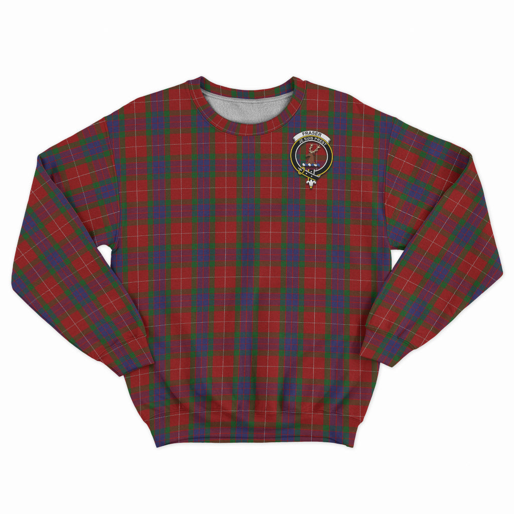 Fraser Tartan Sweatshirt with Family Crest - Tartan Vibes Clothing