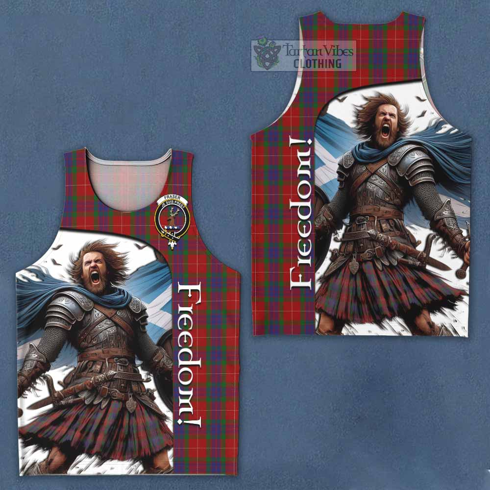 Tartan Vibes Clothing Fraser Crest Tartan Men's Tank Top Inspired by the Freedom of Scottish Warrior