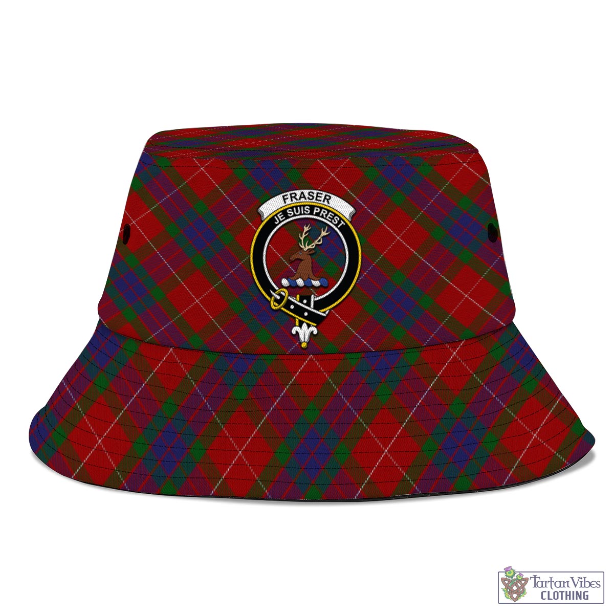 Fraser Tartan Bucket Hat with Family Crest | Tartan Vibes Clothing