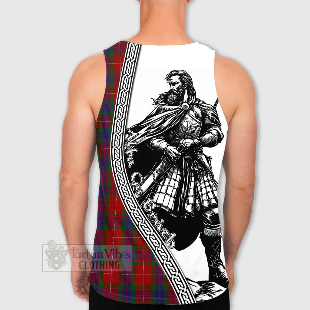 Tartan Vibes Clothing Fraser Tartan Clan Crest Men's Tank Top with Highlander Warrior Celtic Style