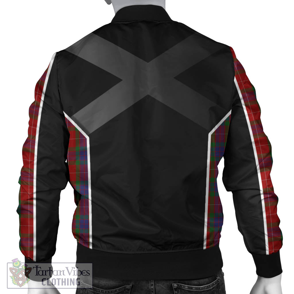 Tartan Vibes Clothing Fraser Tartan Bomber Jacket with Family Crest and Scottish Thistle Vibes Sport Style