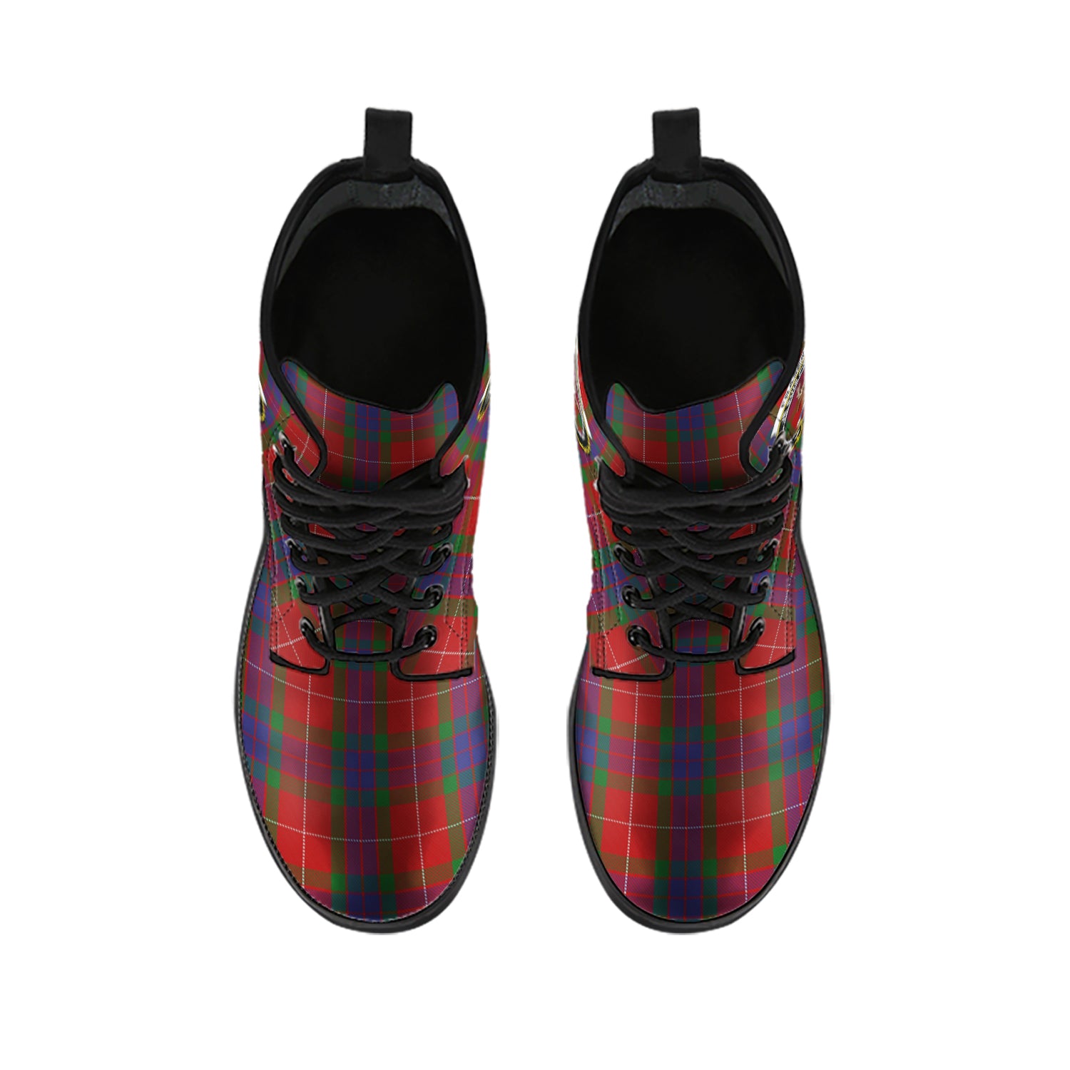 fraser-tartan-leather-boots-with-family-crest