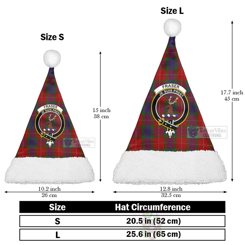 Tartan Vibes Clothing Fraser Tartan Christmas Santa Hats with Family Crest