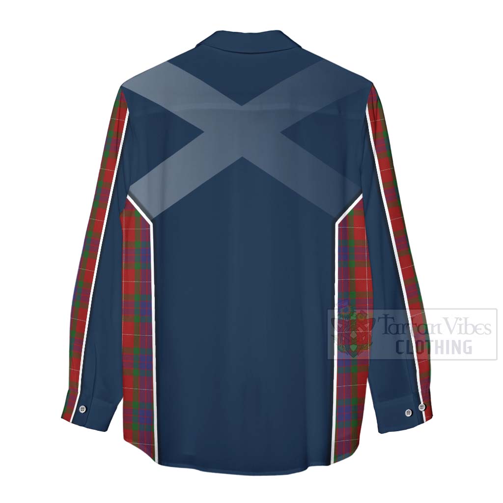 Tartan Vibes Clothing Fraser Tartan Women's Casual Shirt with Family Crest and Scottish Thistle Vibes Sport Style