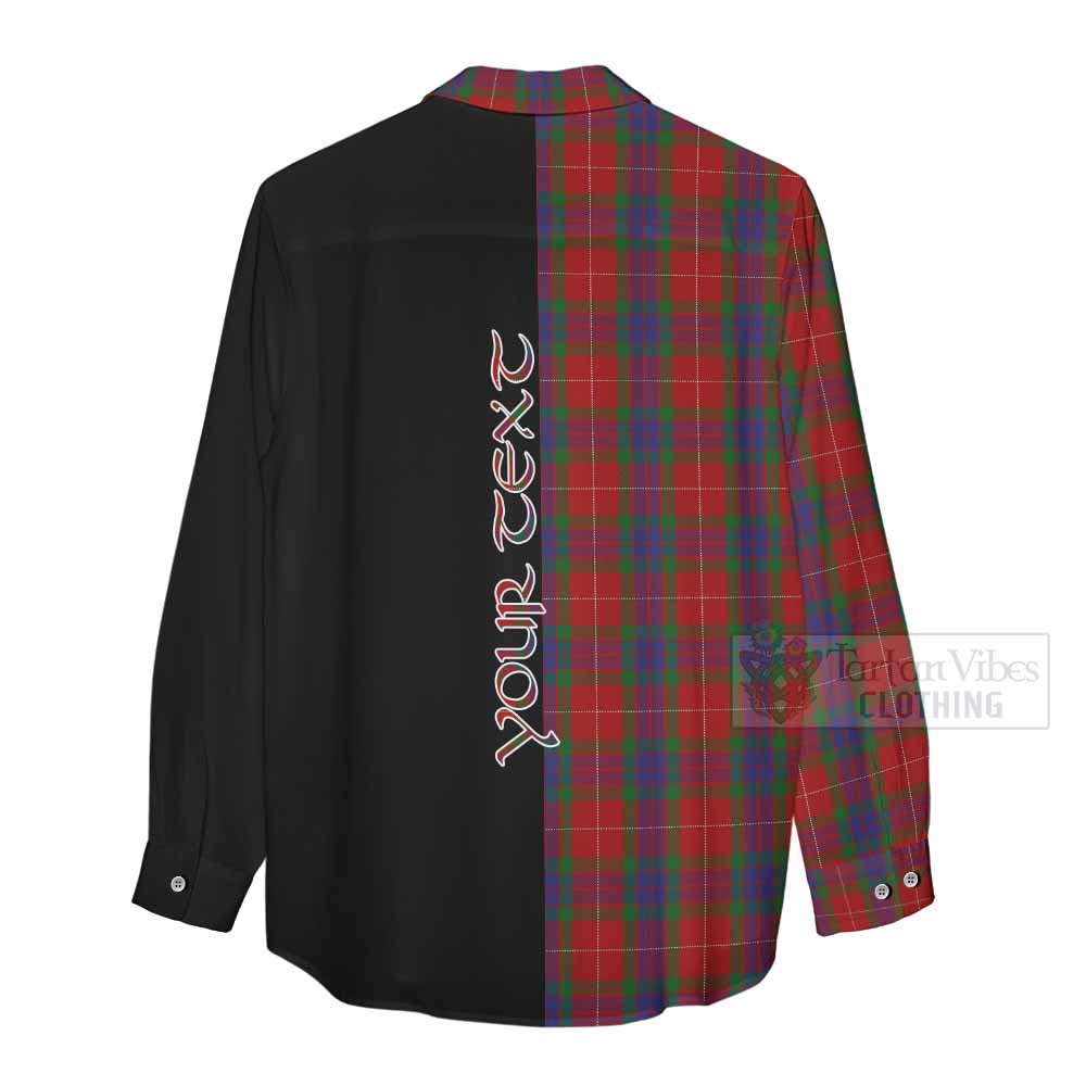 Tartan Vibes Clothing Fraser Tartan Women's Casual Shirt with Family Crest and Half Of Me Style