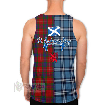 Fraser Tartan Men's Tank Top Happy St. Andrew's Day Half Tartan Style