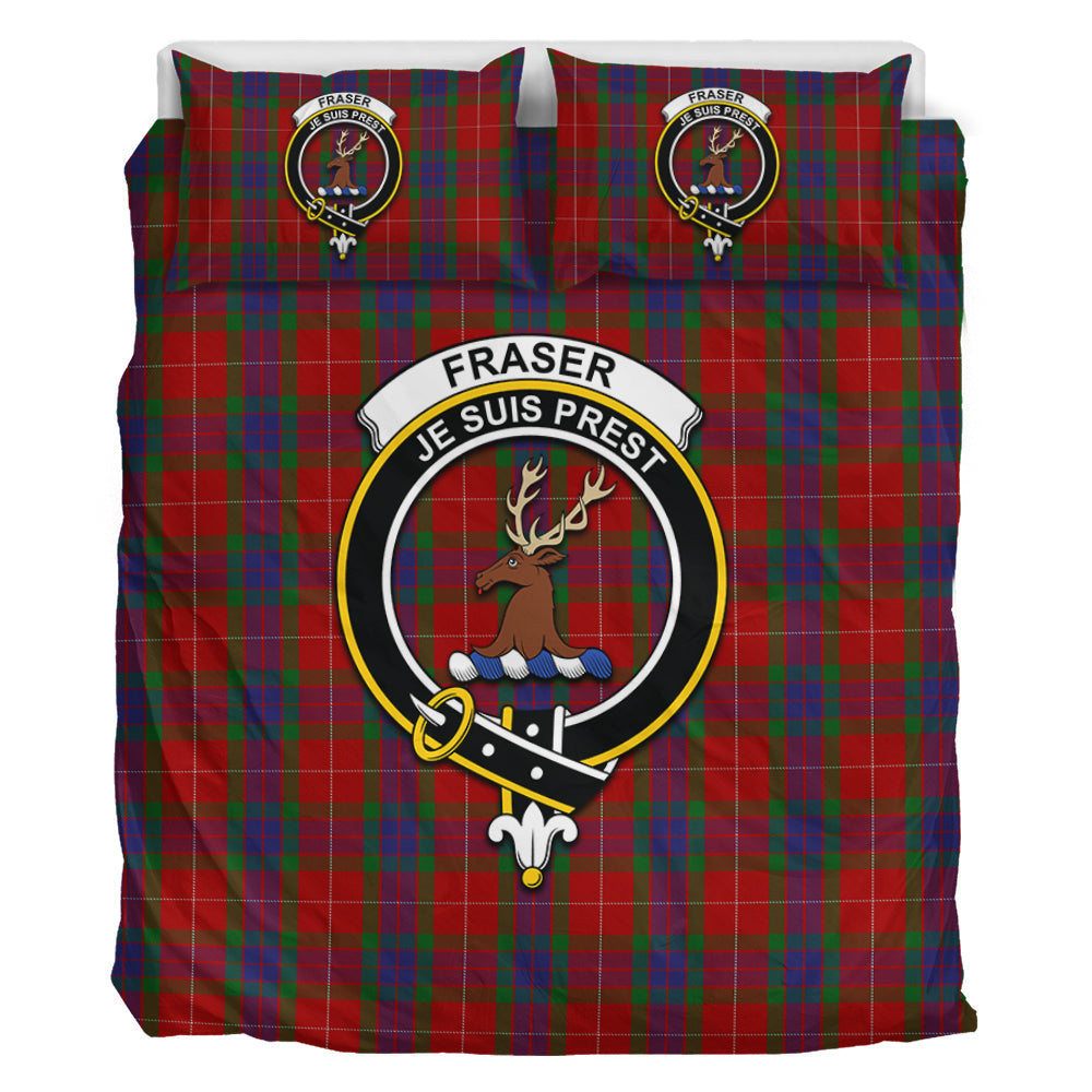 fraser-tartan-bedding-set-with-family-crest