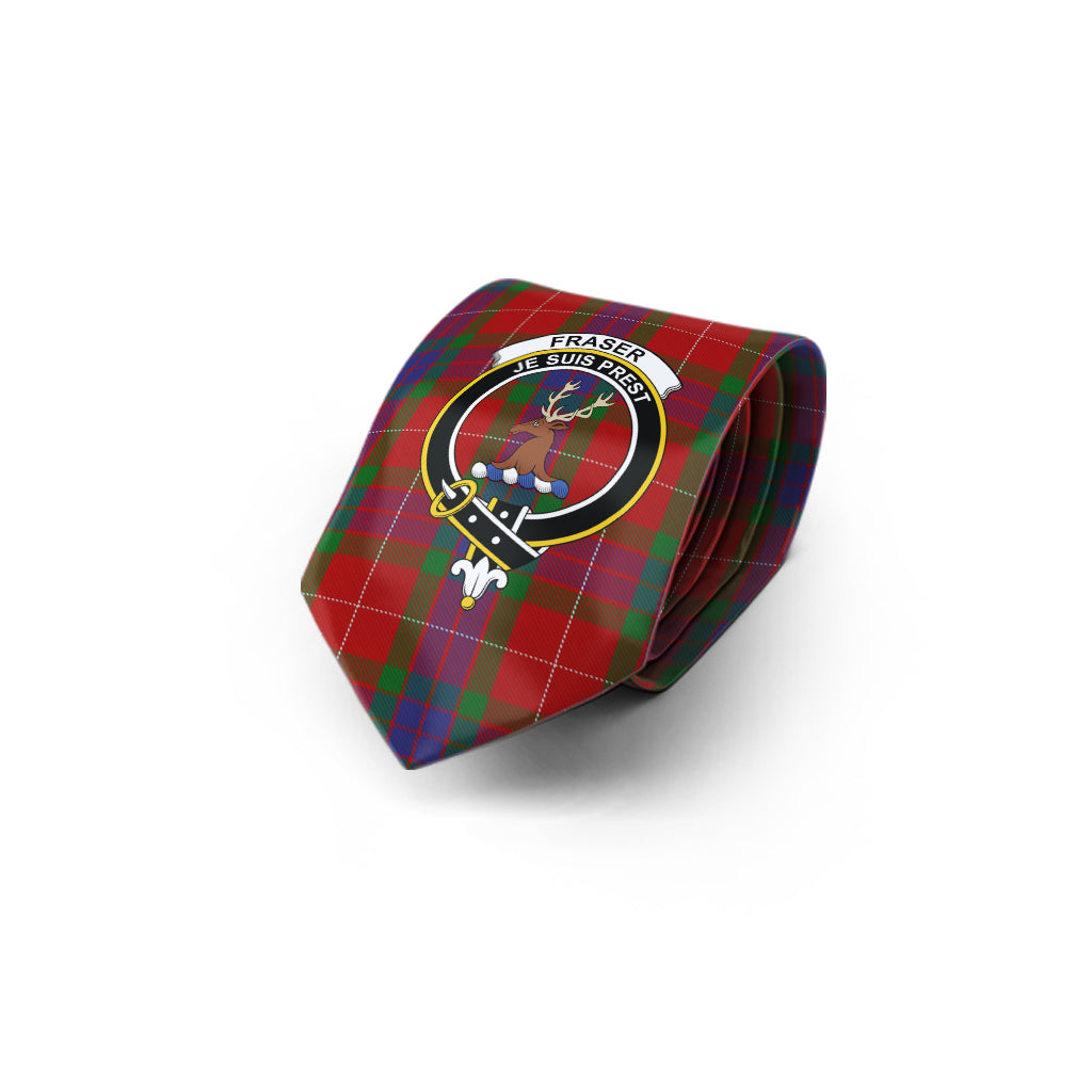 Fraser Tartan Classic Necktie with Family Crest - Tartan Vibes Clothing