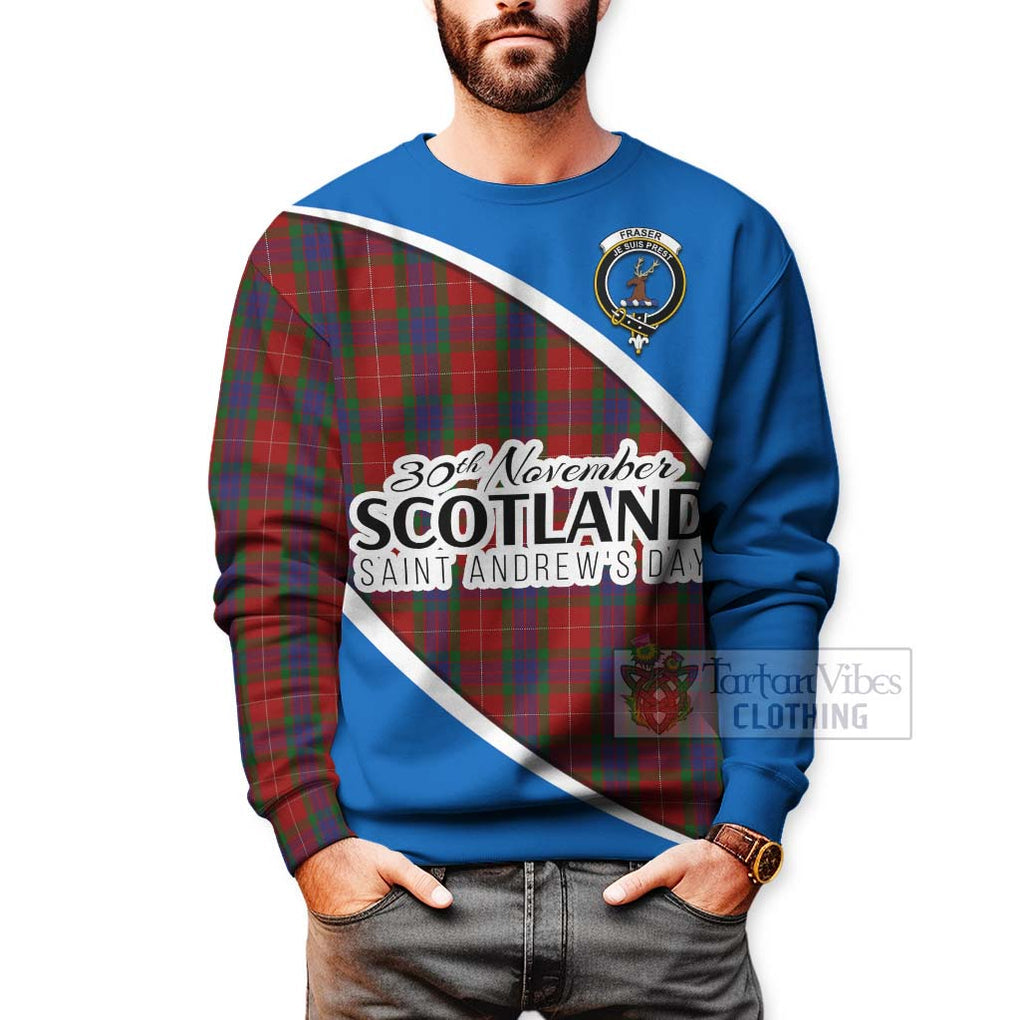 Tartan Vibes Clothing Fraser Family Crest Tartan Sweatshirt Celebrate Saint Andrew's Day in Style