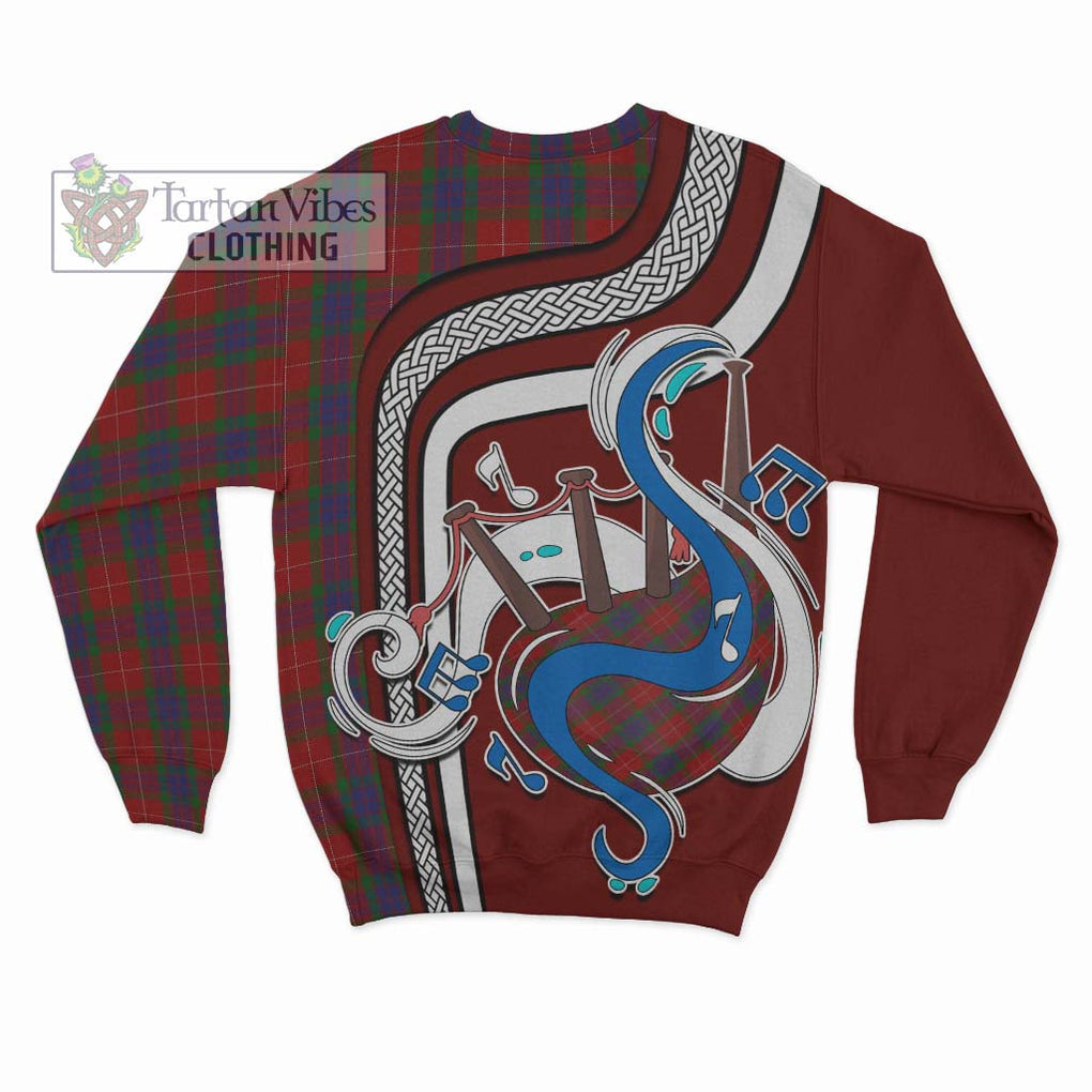 Fraser Tartan Sweatshirt with Epic Bagpipe Style - Tartanvibesclothing Shop