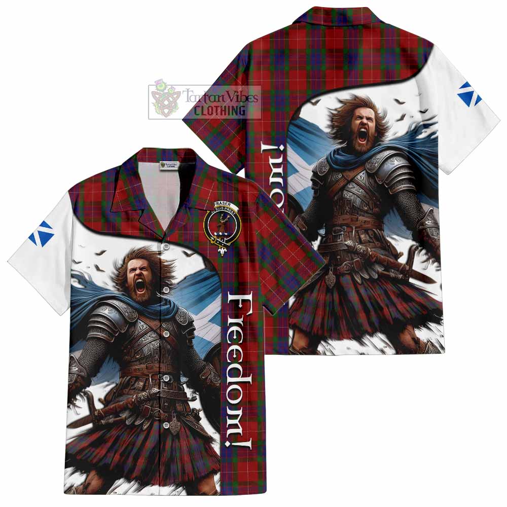 Tartan Vibes Clothing Fraser Crest Tartan Short Sleeve Button Shirt Inspired by the Freedom of Scottish Warrior