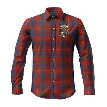 Fraser Tartan Long Sleeve Button Up Shirt with Family Crest