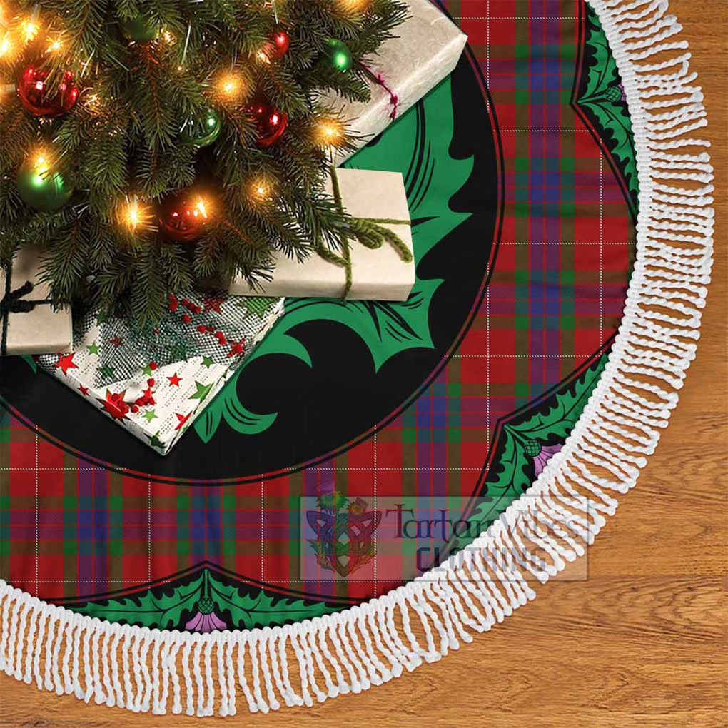 Tartan Vibes Clothing Fraser Tartan Christmas Tree Skirt Scottish Thistle Style