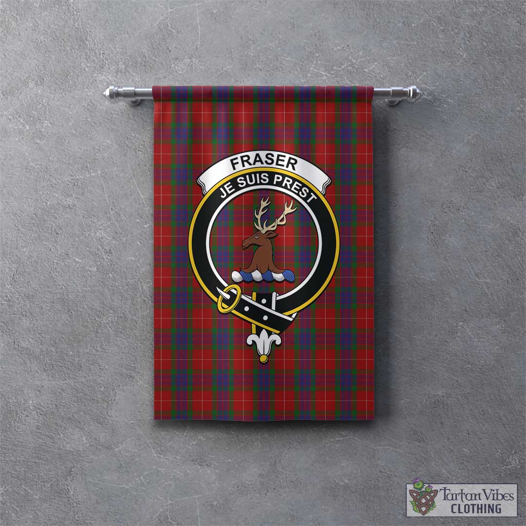 Tartan Vibes Clothing Fraser Tartan Gonfalon, Tartan Banner with Family Crest