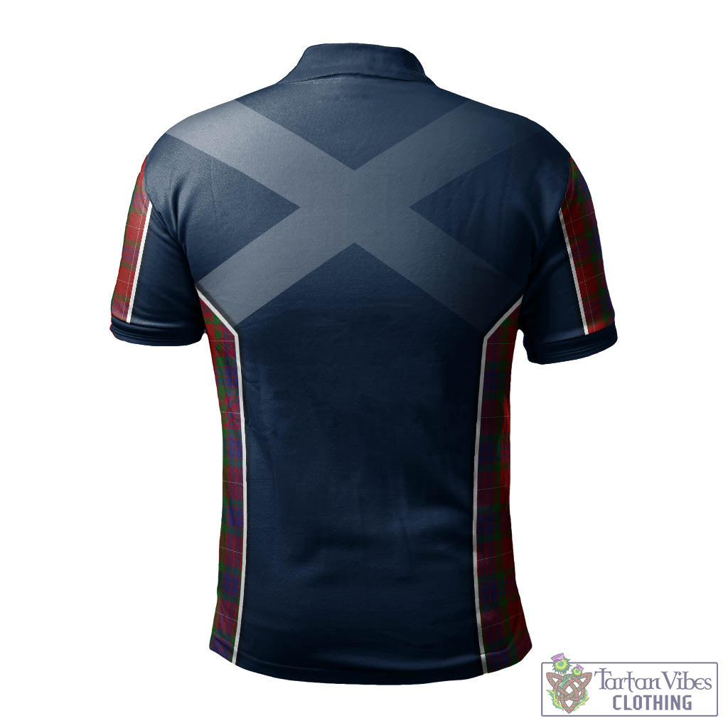 Tartan Vibes Clothing Fraser Tartan Men's Polo Shirt with Family Crest and Scottish Thistle Vibes Sport Style