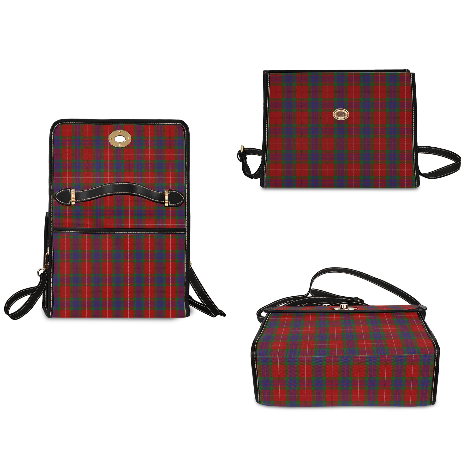 fraser-tartan-leather-strap-waterproof-canvas-bag