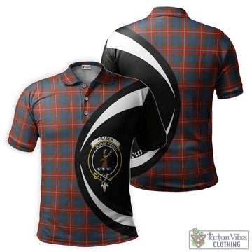 Fraser Ancient Tartan Men's Polo Shirt with Family Crest Circle Style