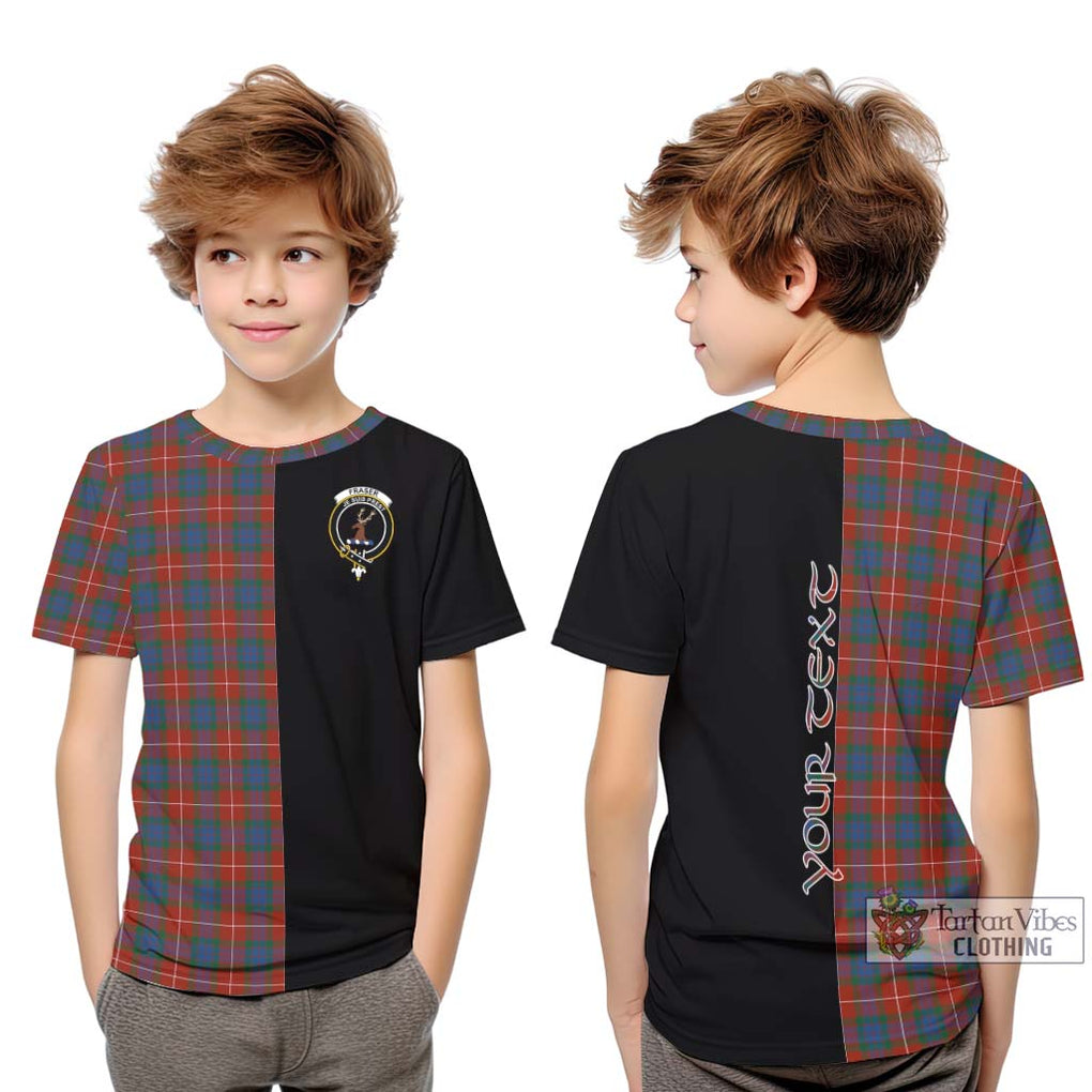 Fraser Ancient Tartan Kid T-Shirt with Family Crest and Half Of Me Style Youth XL Size14 - Tartanvibesclothing Shop