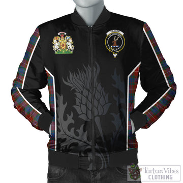 Fraser Ancient Tartan Bomber Jacket with Family Crest and Scottish Thistle Vibes Sport Style