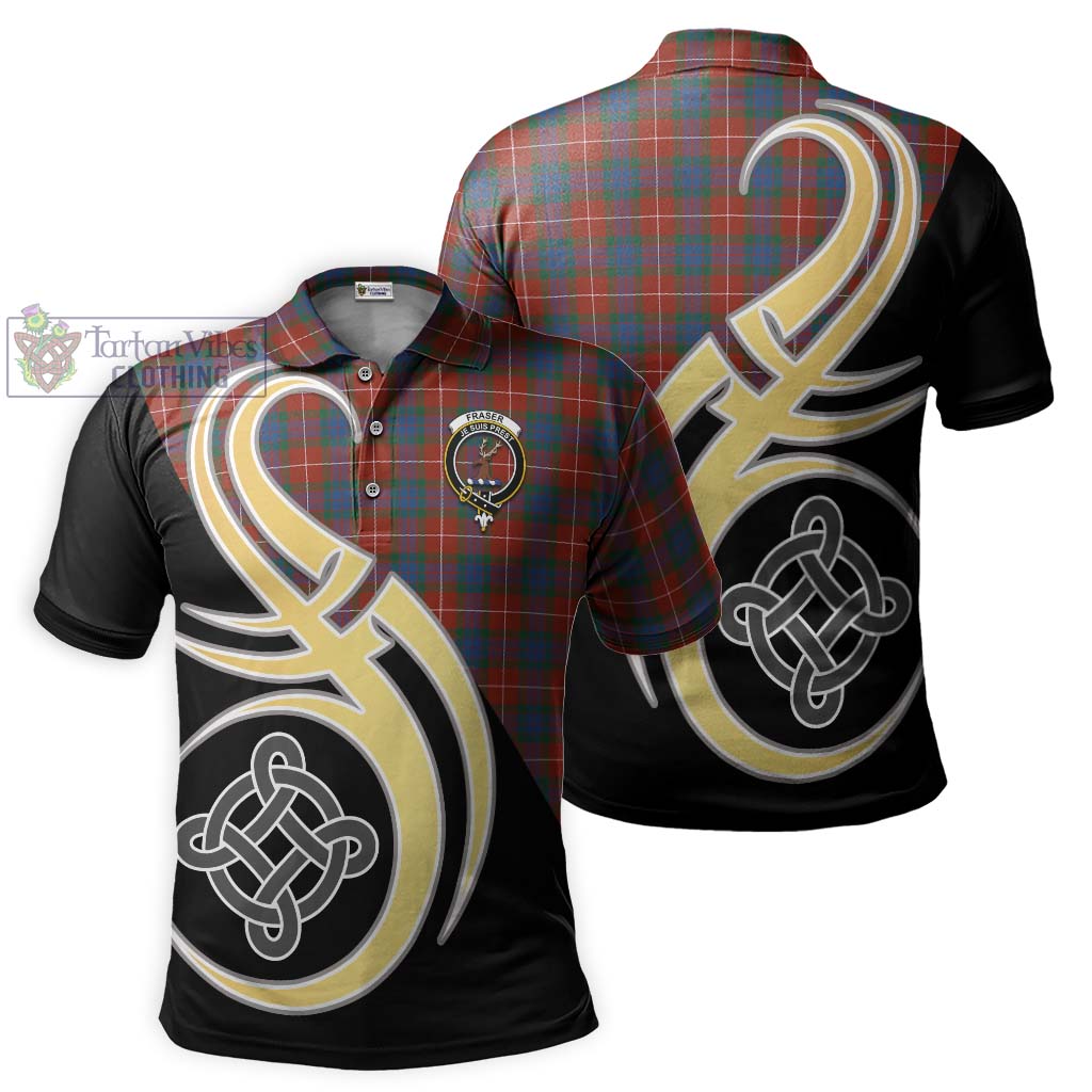 Fraser Ancient Tartan Polo Shirt with Family Crest and Celtic Symbol Style Kid - Tartan Vibes Clothing