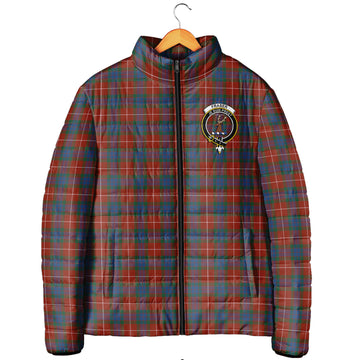 Fraser Ancient Tartan Padded Jacket with Family Crest