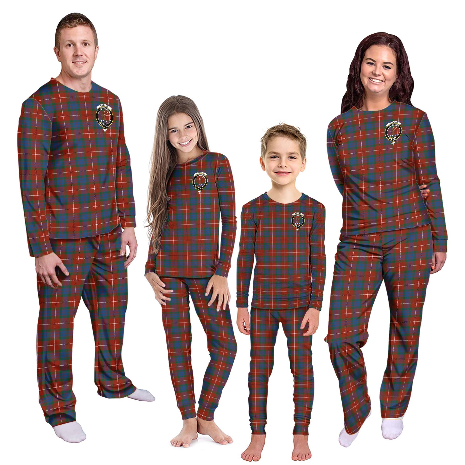 Fraser Ancient Tartan Pajamas Family Set with Family Crest Kid - Tartan Vibes Clothing