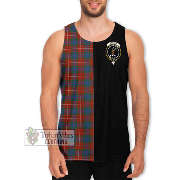 Fraser Ancient Tartan Men's Tank Top with Family Crest and Half Of Me Style