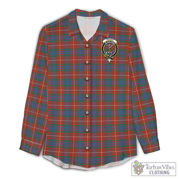 Fraser Ancient Tartan Women's Casual Shirt with Family Crest