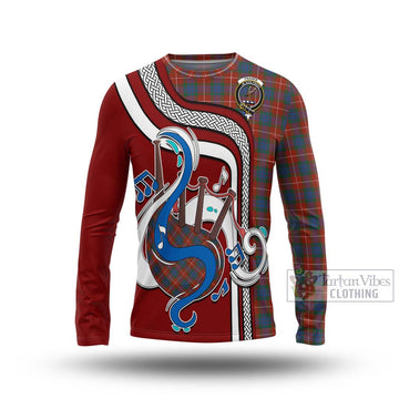 Fraser Ancient Tartan Long Sleeve T-Shirt with Epic Bagpipe Style