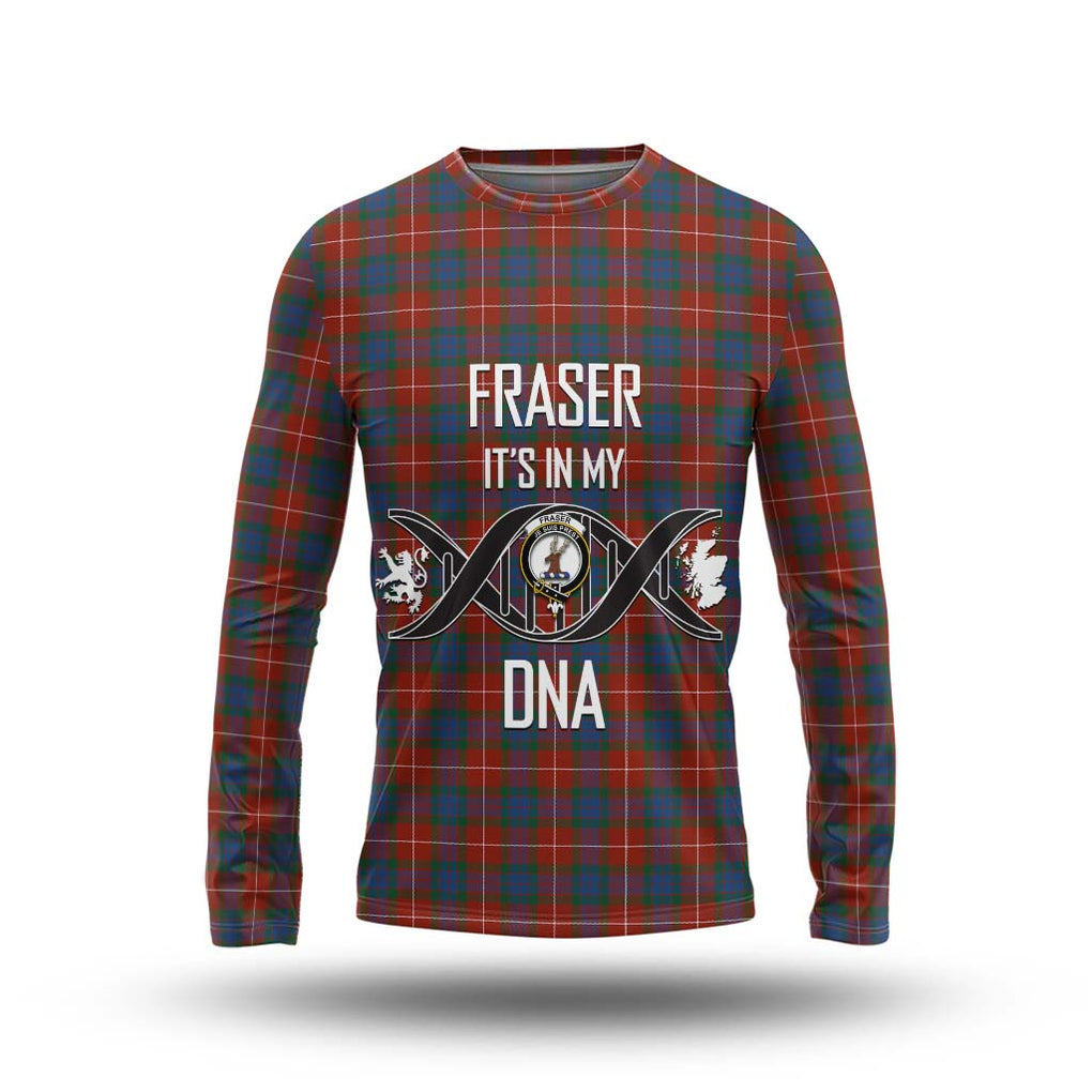 Fraser Ancient Tartan Long Sleeve T-Shirt with Family Crest DNA In Me Style Unisex - Tartanvibesclothing Shop