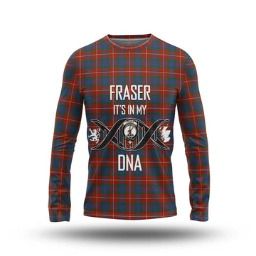 Fraser Ancient Tartan Long Sleeve T-Shirt with Family Crest DNA In Me Style