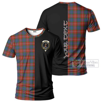 Fraser Ancient Tartan T-Shirt with Family Crest and Half Of Me Style