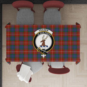 Fraser Ancient Tartan Tablecloth with Family Crest