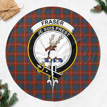 Fraser Ancient Tartan Christmas Tree Skirt with Family Crest