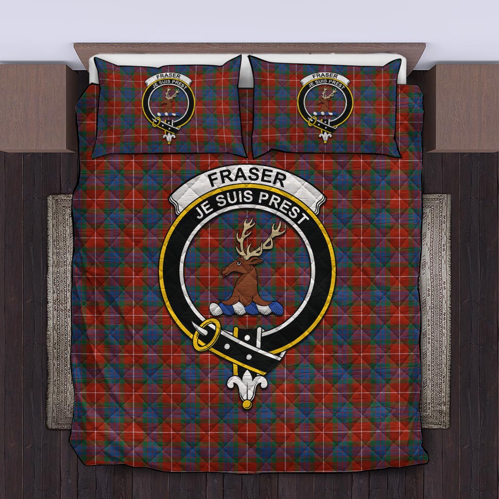 Fraser Ancient Tartan Quilt Bed Set with Family Crest Twin - Tartan Vibes Clothing