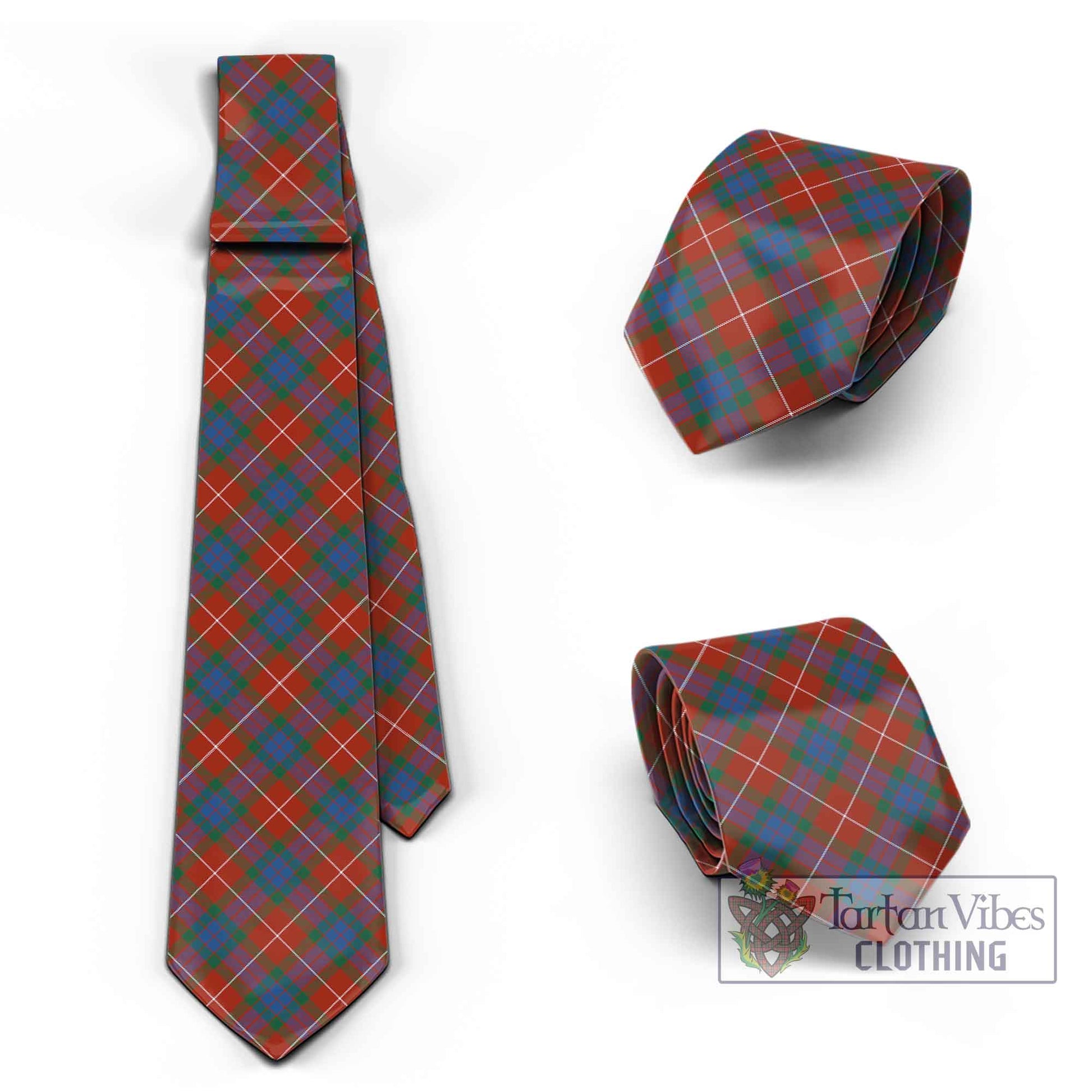 Tartan Vibes Clothing Fraser Ancient Tartan Classic Necktie Cross Style