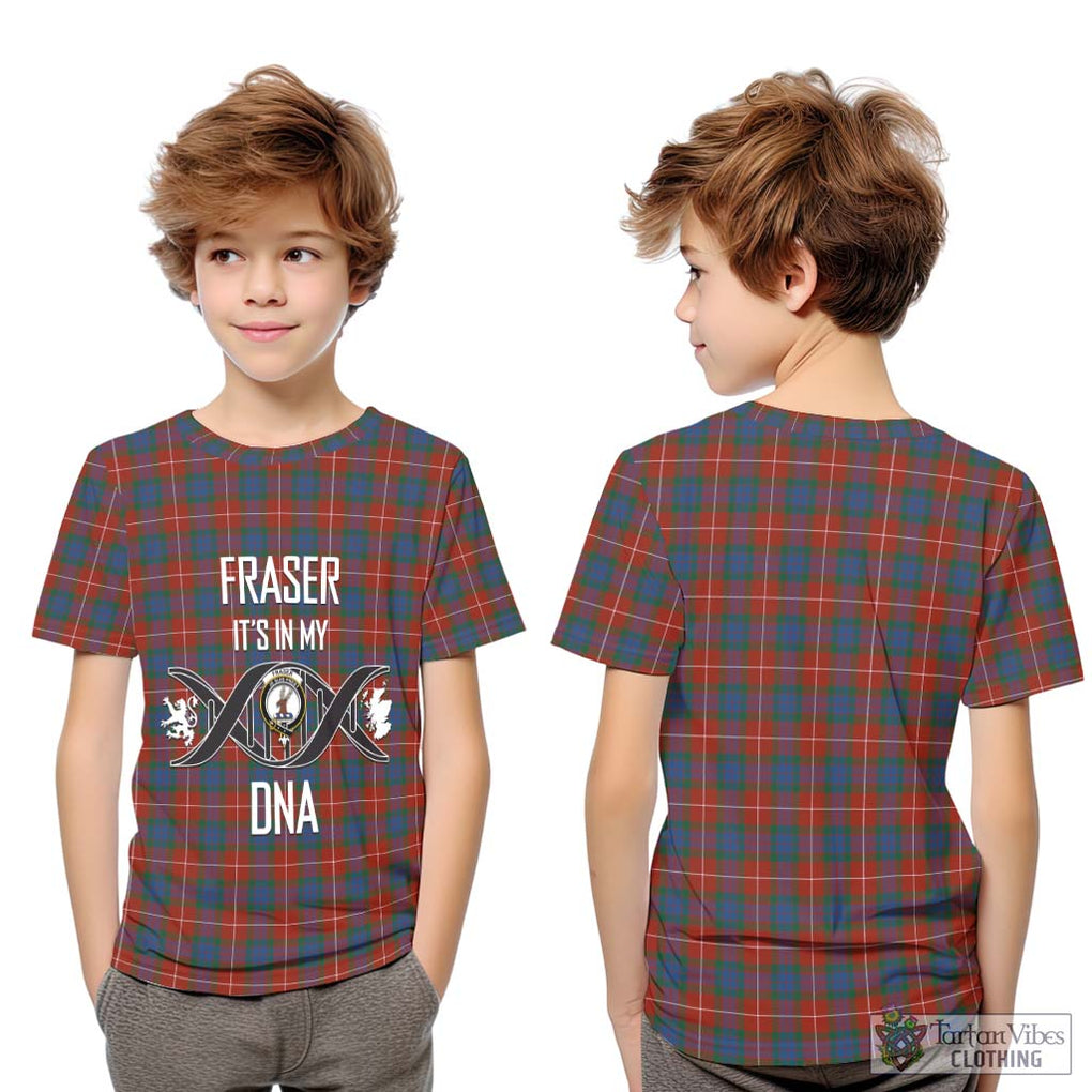 Fraser Ancient Tartan Kid T-Shirt with Family Crest DNA In Me Style Youth XL Size14 - Tartanvibesclothing Shop