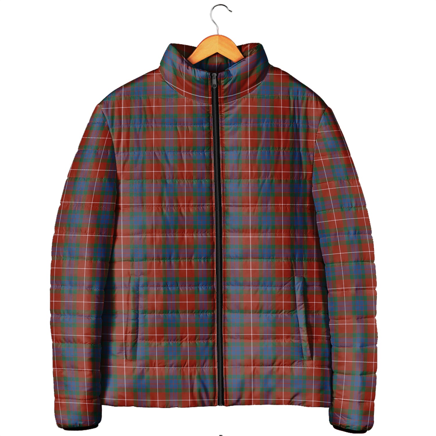 Fraser Ancient Tartan Padded Jacket Men's Padded Jacket - Tartan Vibes Clothing