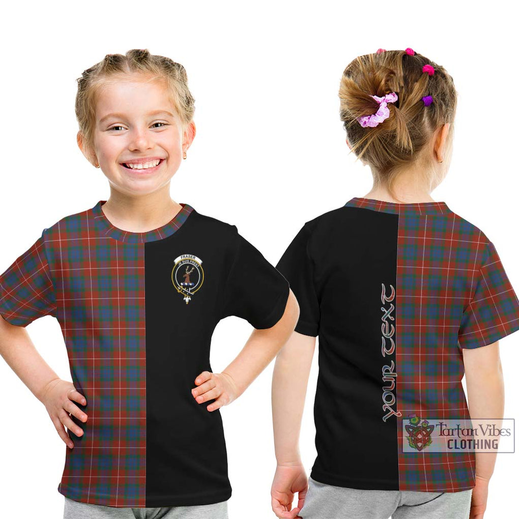 Fraser Ancient Tartan Kid T-Shirt with Family Crest and Half Of Me Style - Tartanvibesclothing Shop