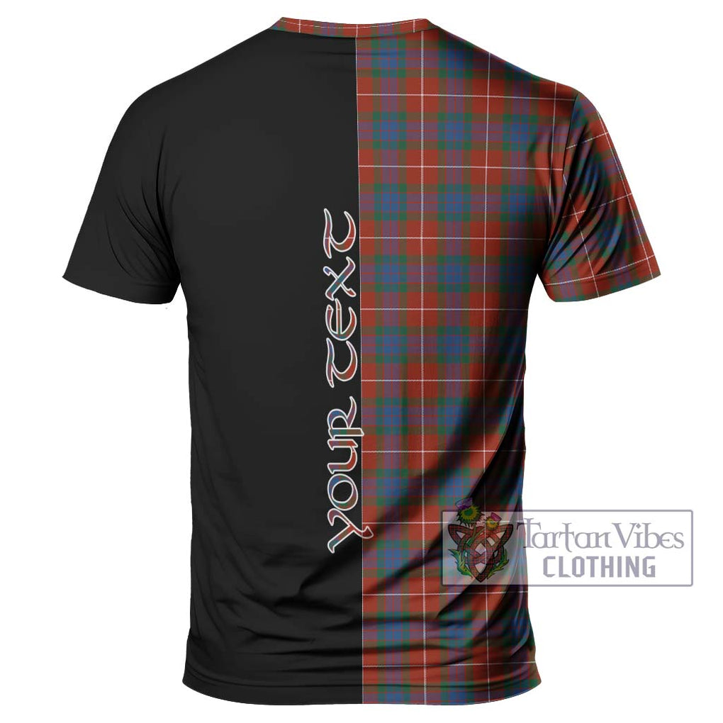 Fraser Ancient Tartan T-Shirt with Family Crest and Half Of Me Style - Tartanvibesclothing Shop