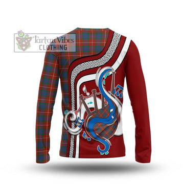 Fraser Ancient Tartan Long Sleeve T-Shirt with Epic Bagpipe Style